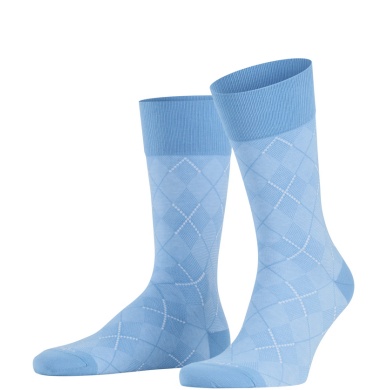 Burlington Daily Sock Crew Carrington azure blue Men - 1 Pair